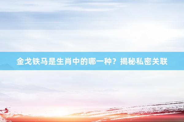 金戈铁马是生肖中的哪一种？揭秘私密关联